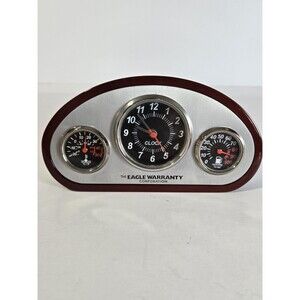 Eagle Warranty Corporation Desk Clock Thermometer Hygrometer Weather Station